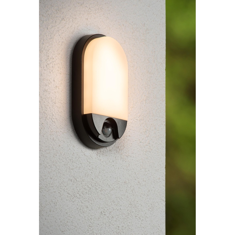 Lucide Ovale wandlampHups Ir zwart met sensor - 22864/10/30